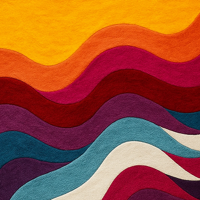 Colorful Abstract Hand Tufted Wool Rug – Modern Living Room Carpet
