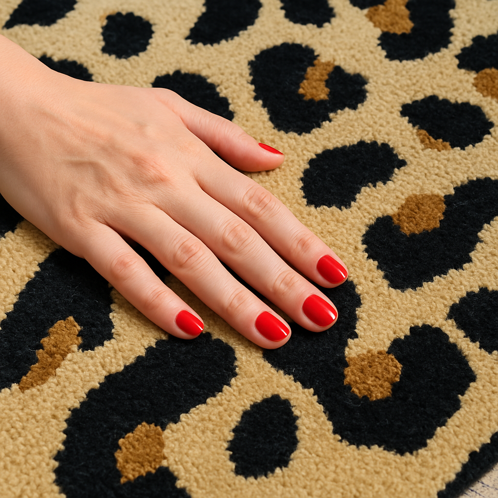 Hand Tufted Leopard Print Wool Rug – Modern Animal Accent