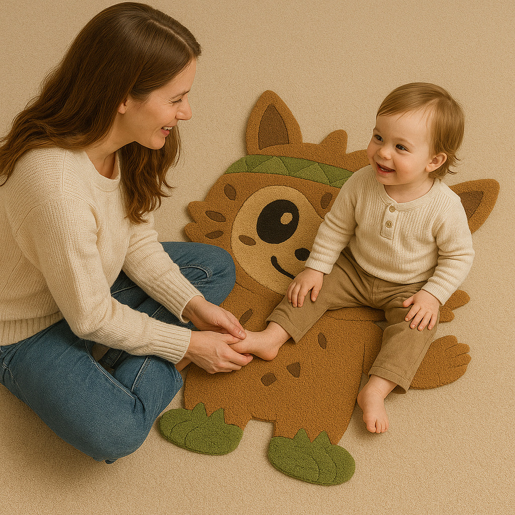 TUKKU Jungle Hopper Rug – Hand-Tufted Wool Tribal Character Carpet