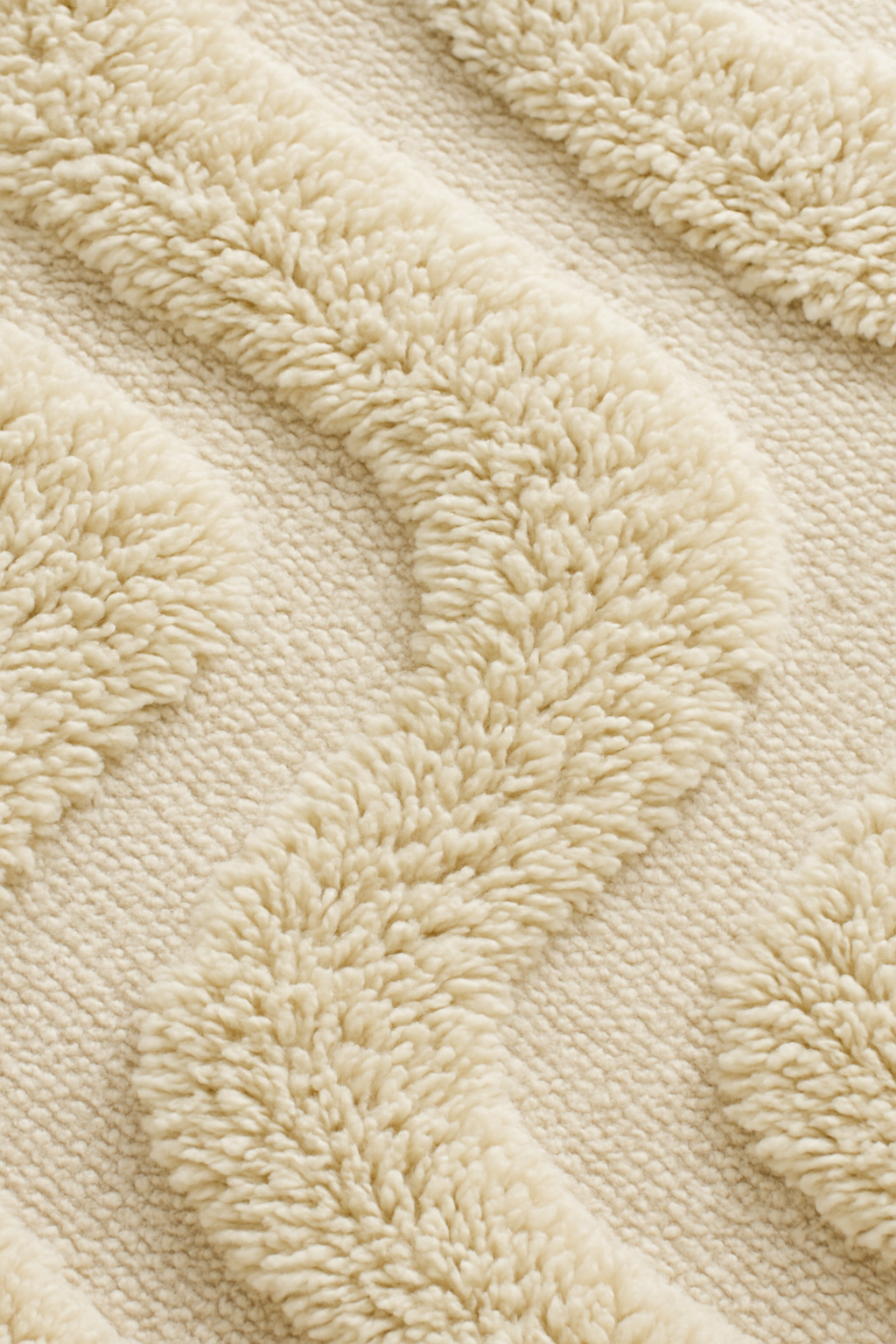 Hand-Knotted Wool Area Rug – Abstract Cream Modern Living Room Carpet