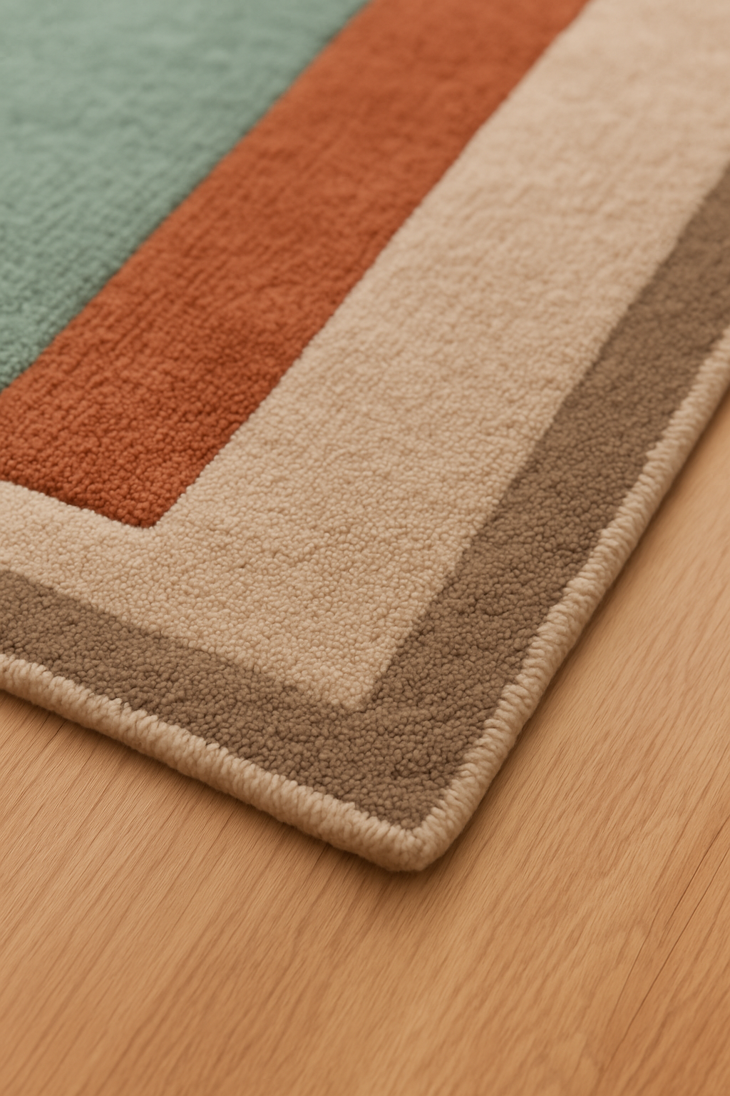 Modern Geometric Hand-Tufted Wool Rug – Pastel Abstract Area Carpet