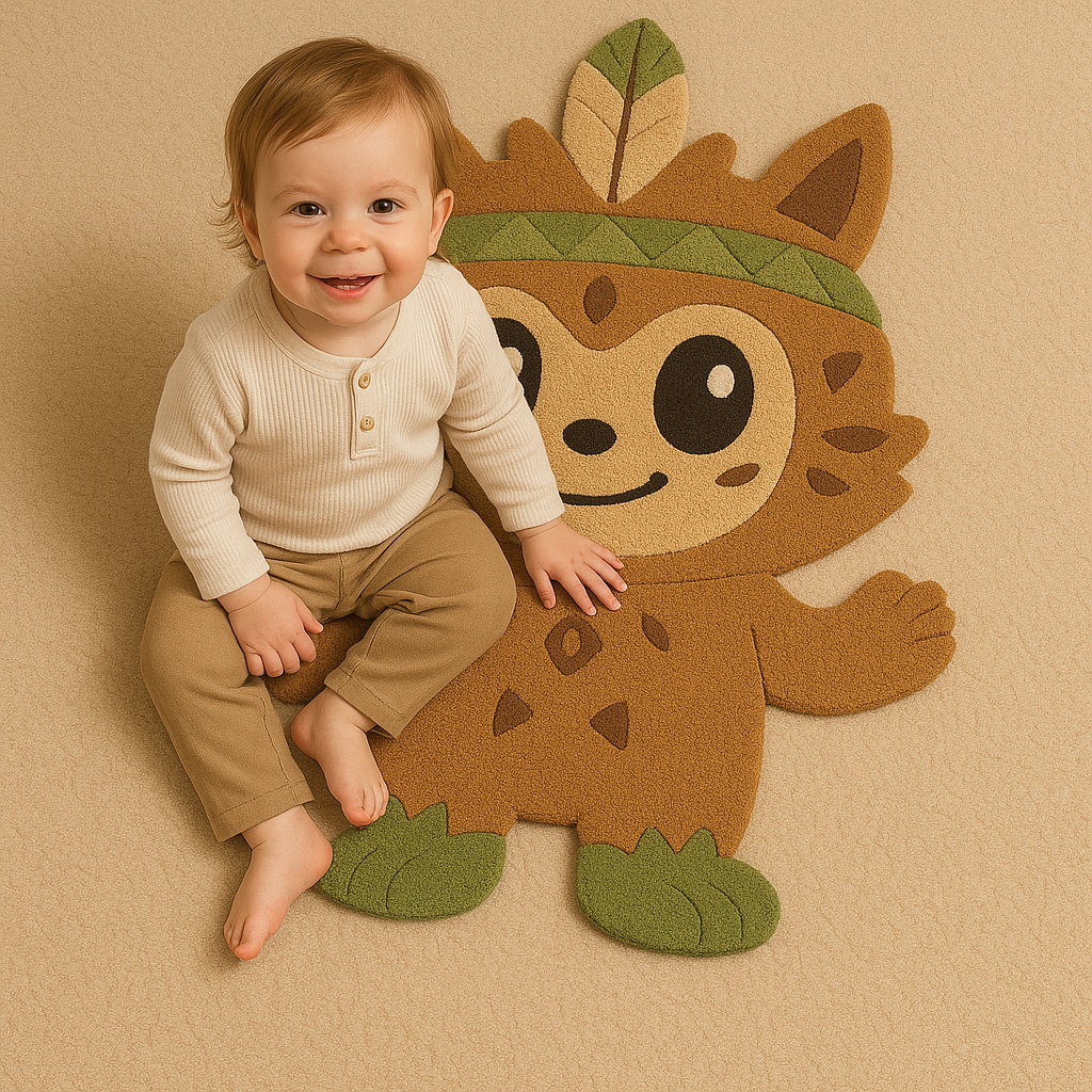 TUKKU Jungle Hopper Rug – Hand-Tufted Wool Tribal Character Carpet
