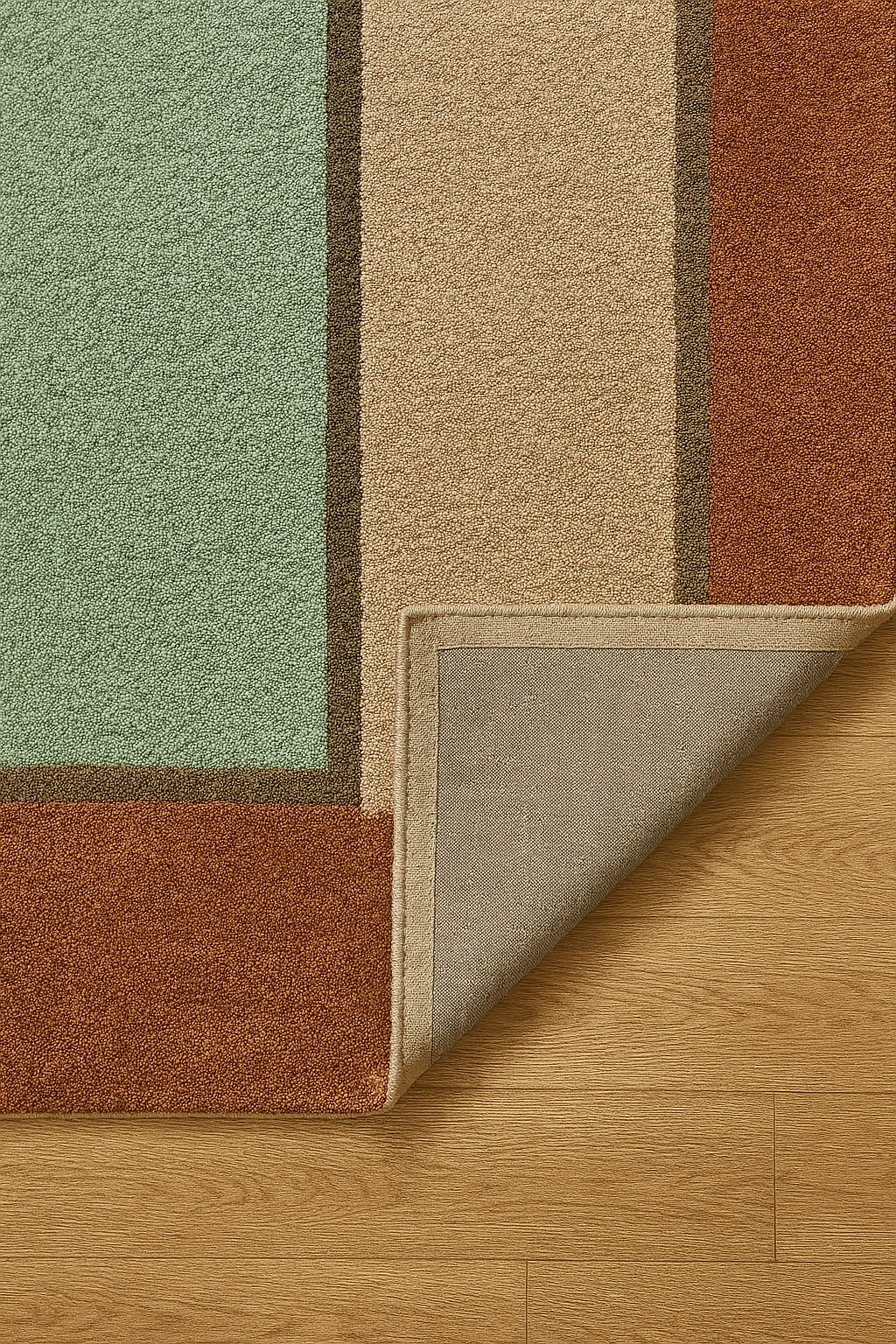 Modern Geometric Hand-Tufted Wool Rug – Pastel Abstract Area Carpet