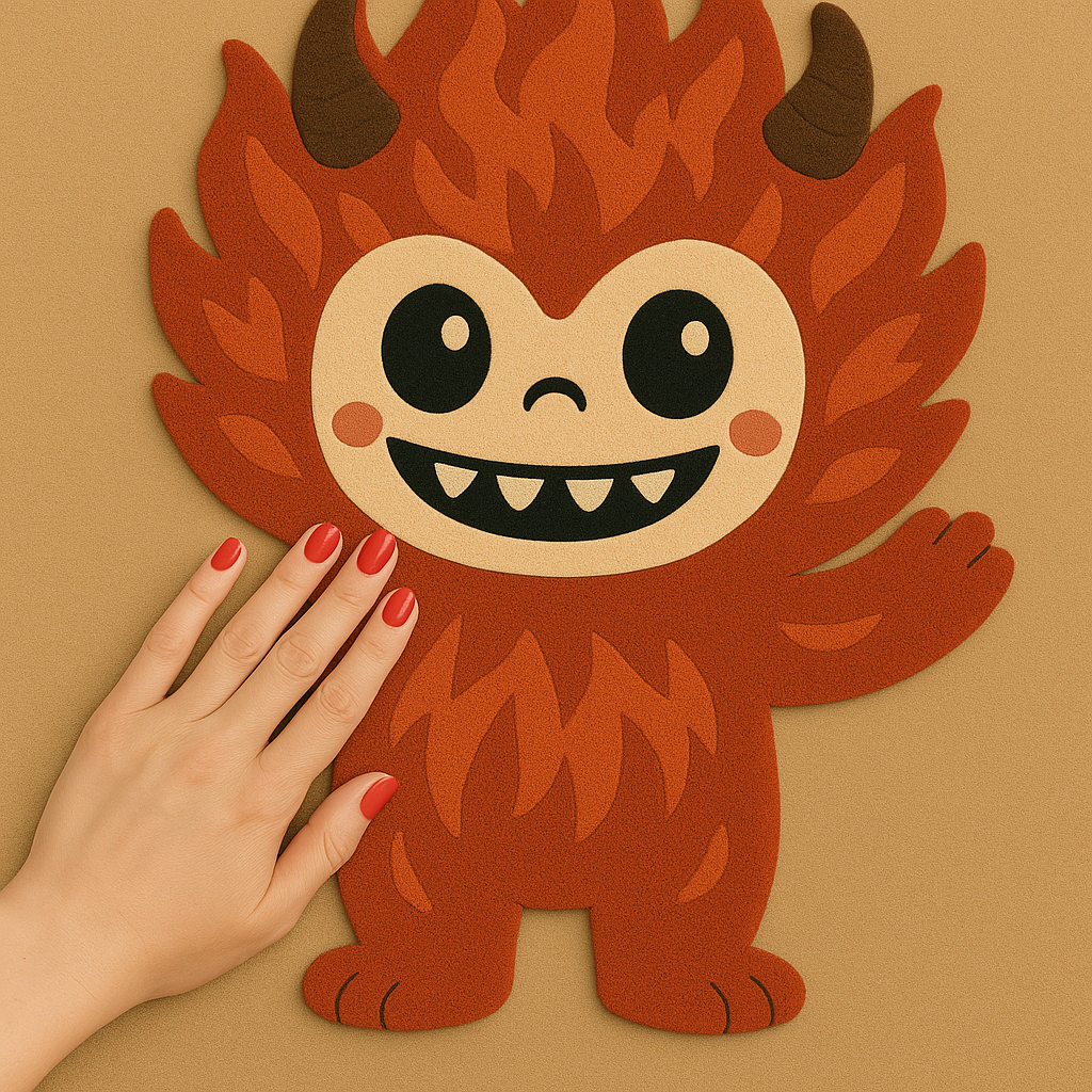 ZUBBA Flame Beast Rug – Hand-Tufted Wool Monster Area Carpet