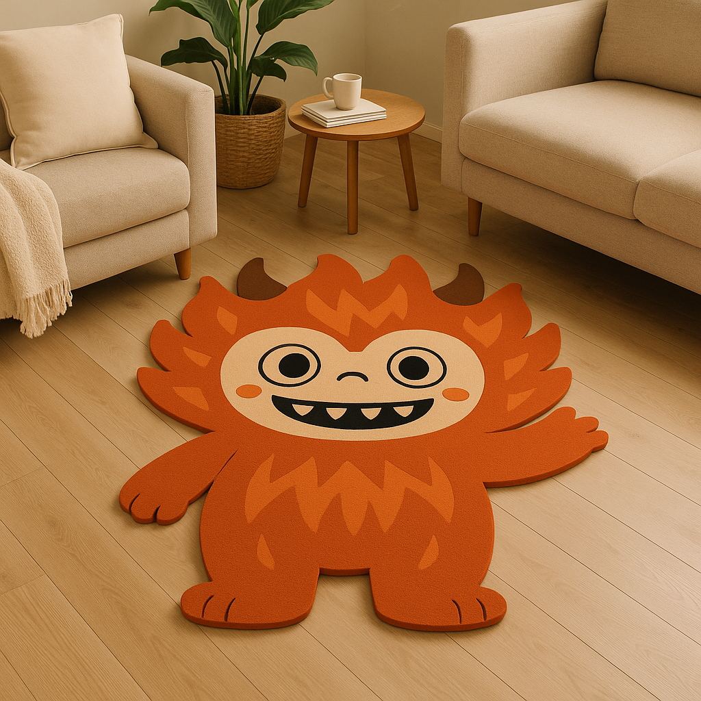 ZUBBA Flame Beast Rug – Hand-Tufted Wool Monster Area Carpet
