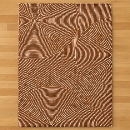 Hand-Tufted Brown & Beige Rug – Modern Concentric Circle Design